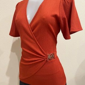 Michael by Michael Kors Women’s blouse with metallic logo decoration. New